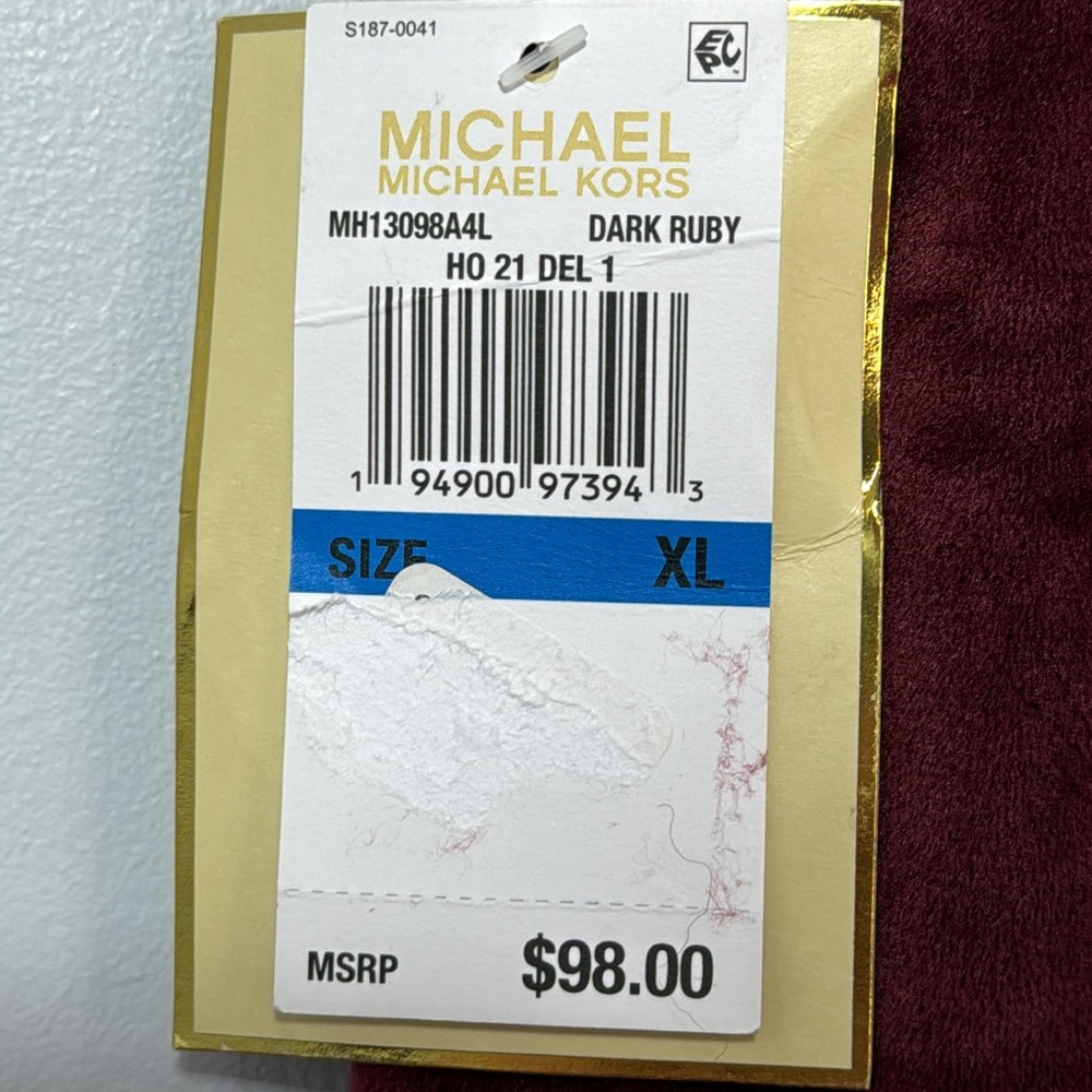 NWT Michael KORS Dark Ruby Track Pants in‎ XL - Picture 11 of 12